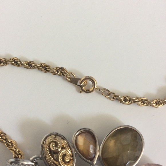 GOLD Tone Spiral Chain 24” with a Silver & Gold Pendant - Picture 4 of 14